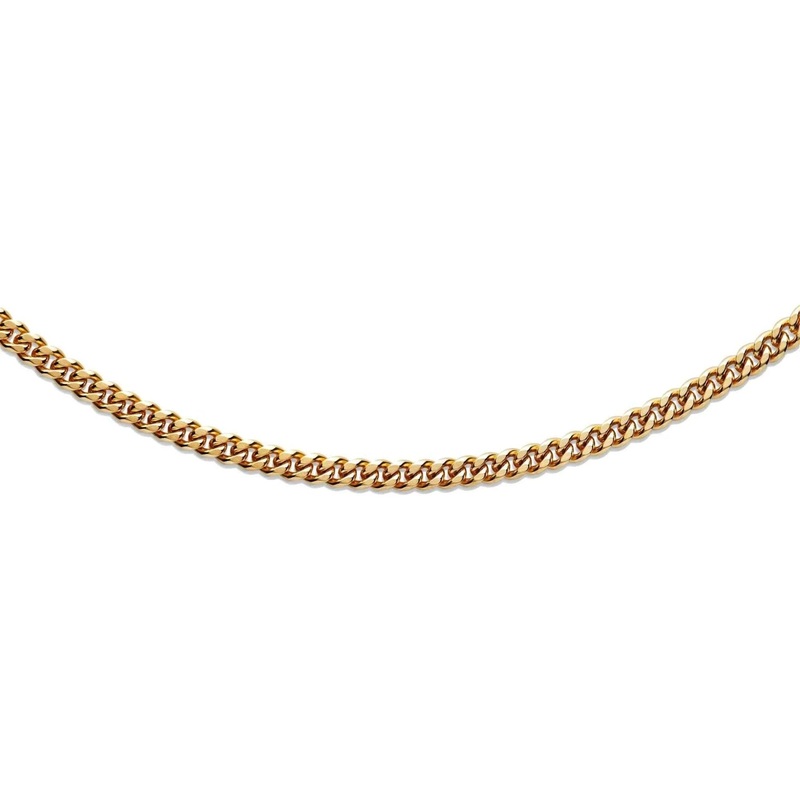 Unique Yellow IP Plated Stainless Steel Curb Link Necklace 50cm