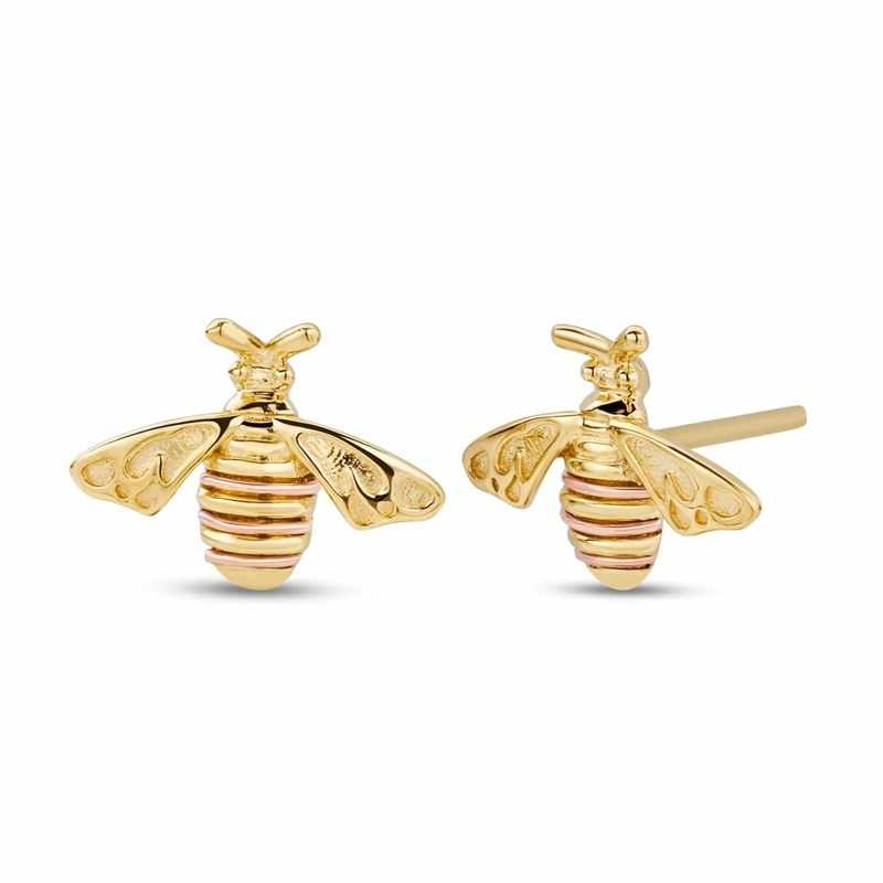 Clogau Nature’s Wonder 9ct Solid Gold Honey Bee Stud Earrings GHBE836