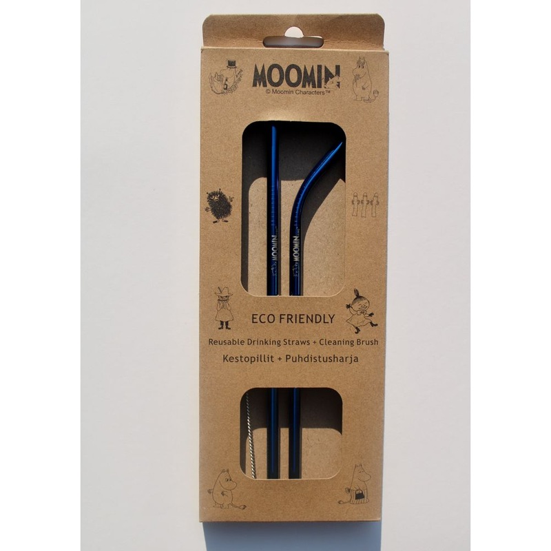 Moomin Drinking Straws Blue 2-set