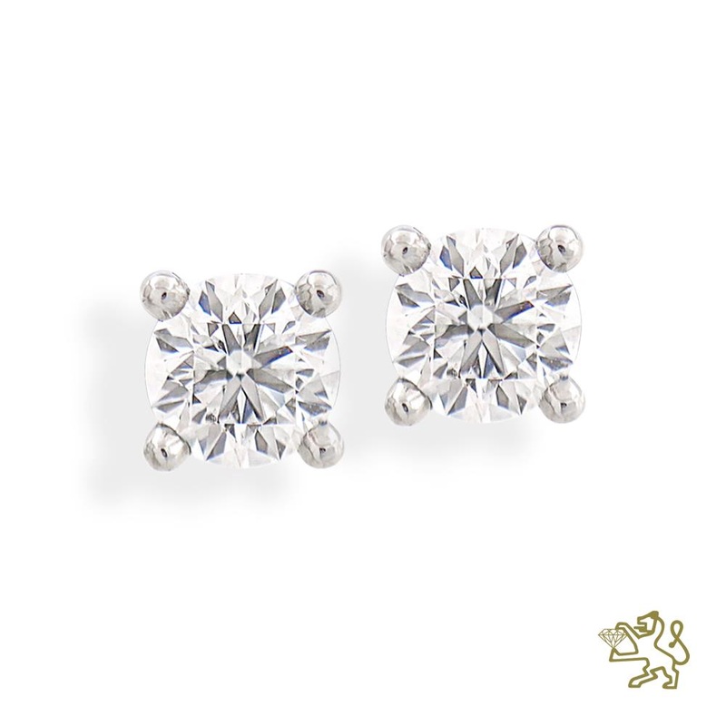Open Tulip PL 1.00ct F SI1 Diamond Platinum Earrings