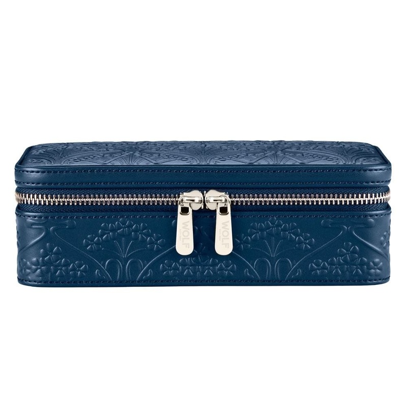 WOLF X LIBERTY All Over Ianthe Medium Jewellery Zip Case – Navy – ONLINE EXCLUSIVE