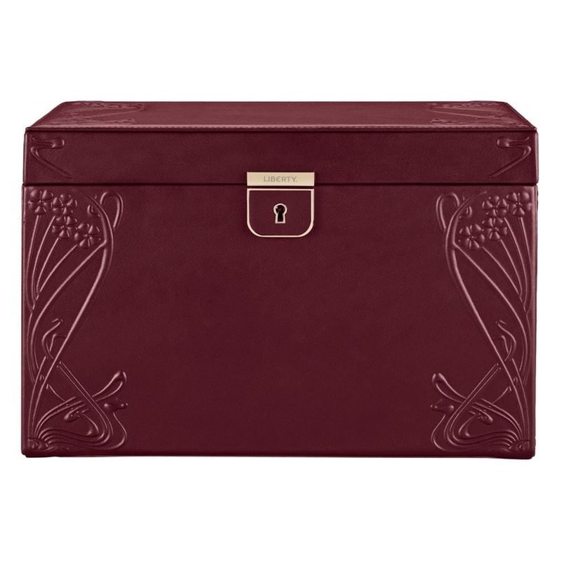 WOLF X LIBERTY Ianthe Large Jewellery Box – Burgundy- ONLINE EXCLUSIVE