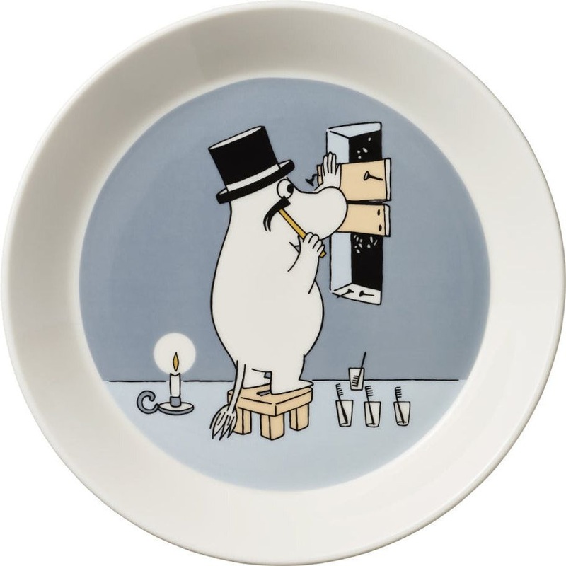Moominpappa Plate Grey 19cm