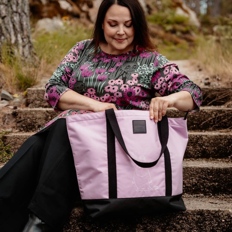 Moomintroll Angry Shopping Bag Pink
