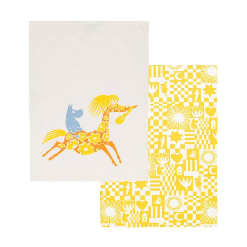 Moomin Party Kitchen Towel Yellow 2-Set