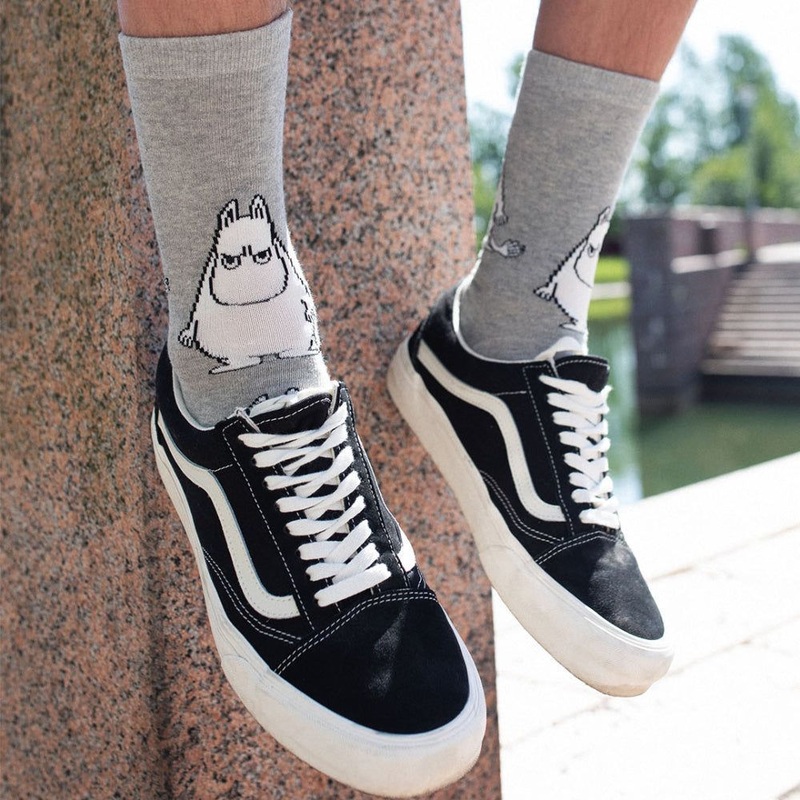 Moomintroll Angry Socks Light Grey 40-45