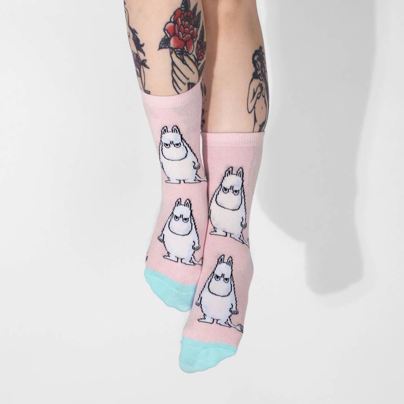 Moomintroll Angry Socks Pink 36-42