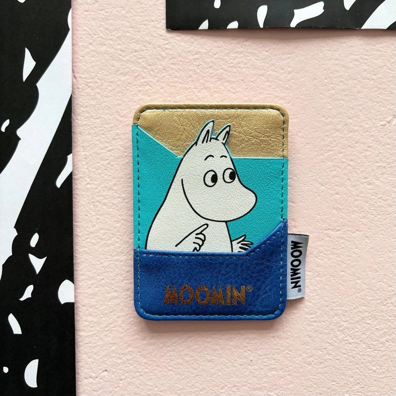 Moomintroll Gold Card Holder Blue