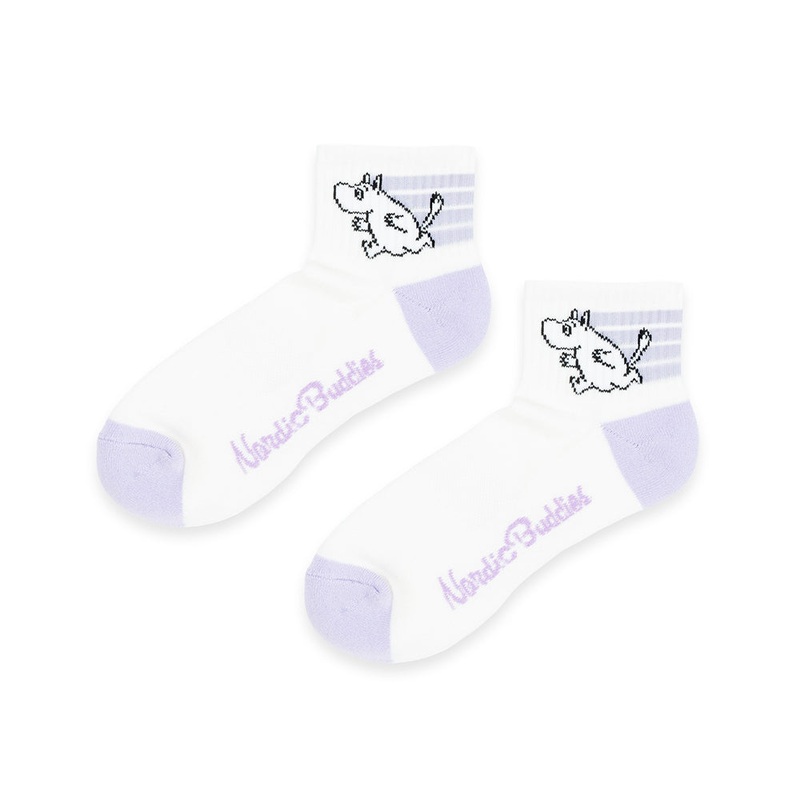 Moomintroll Running Retro Ankle Socks 36-42 White