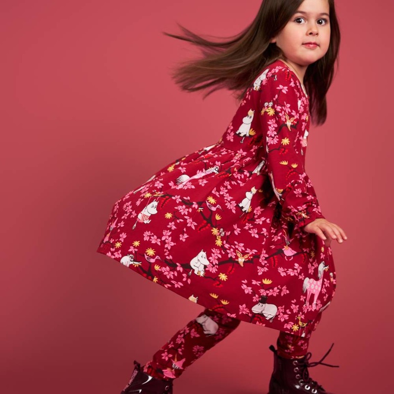 Moomin Climbing Tree Dress Burgundy