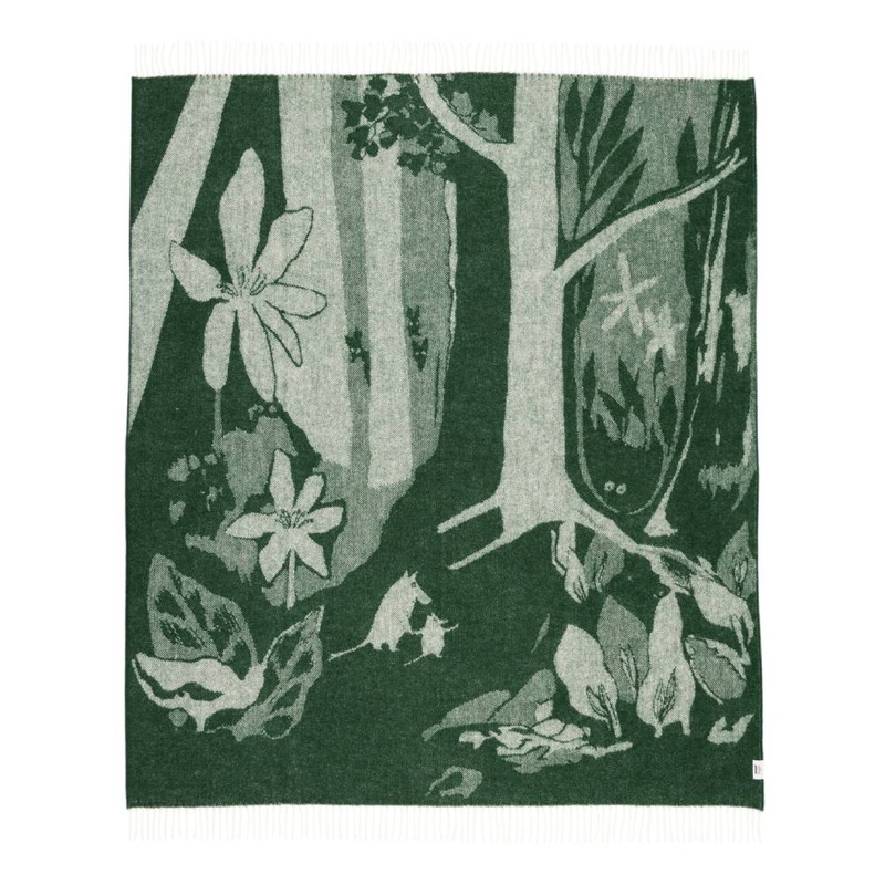Moomin Living Room Wool Throw 170×130 Green