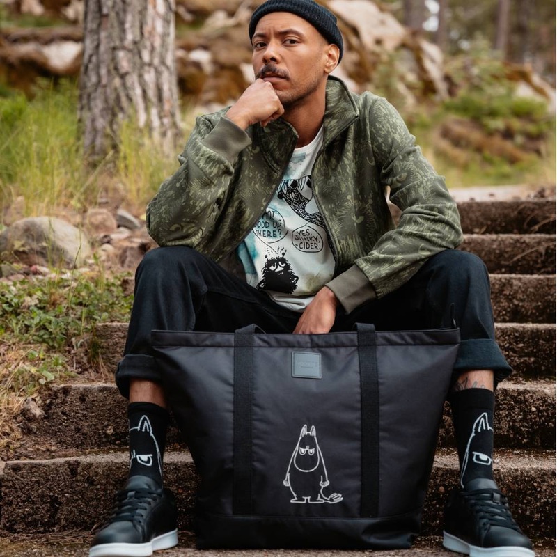 Moomintroll Angry Shopping Bag Black