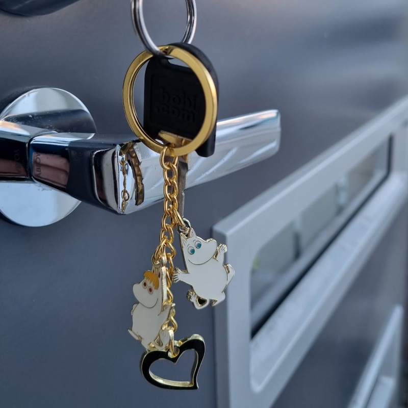Moomintroll & Snorkmaiden Heart Metal Keyring