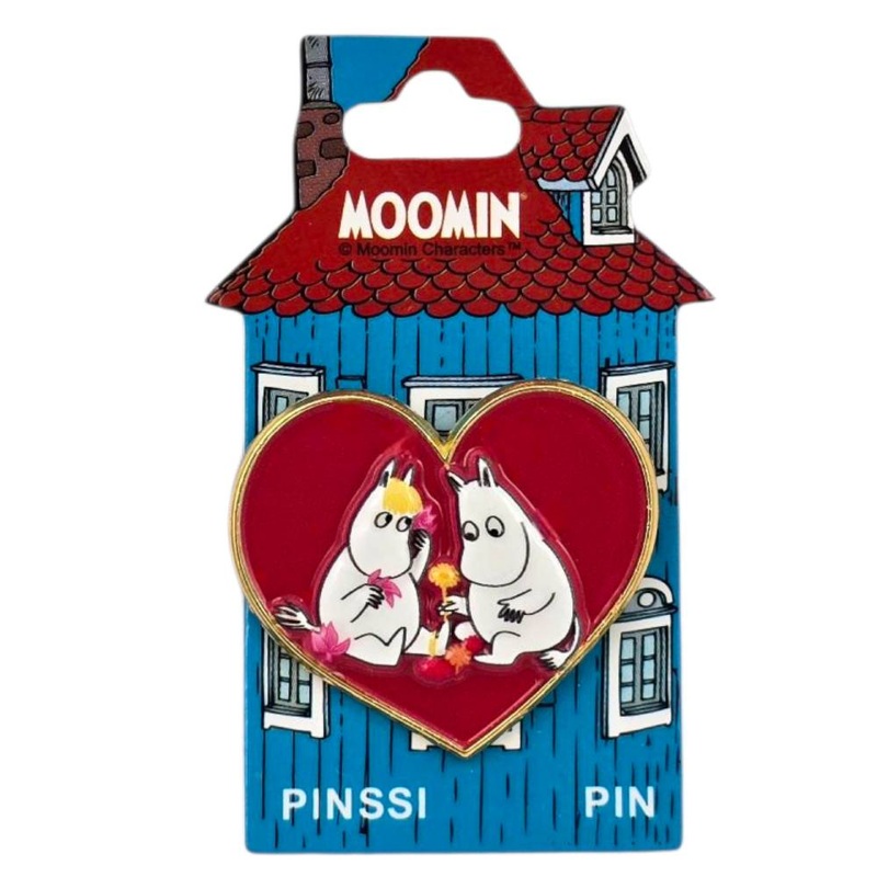 Moomintroll & Snorkmaiden Heart Pin Bagde 3D