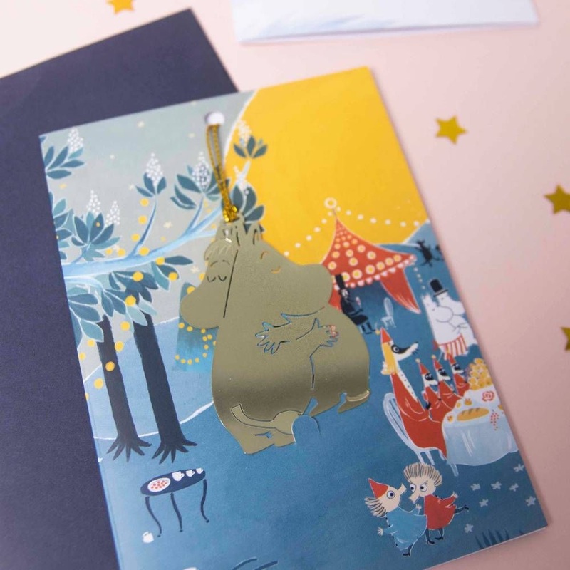 Moomintroll & Snorkmaiden Postcard Gold
