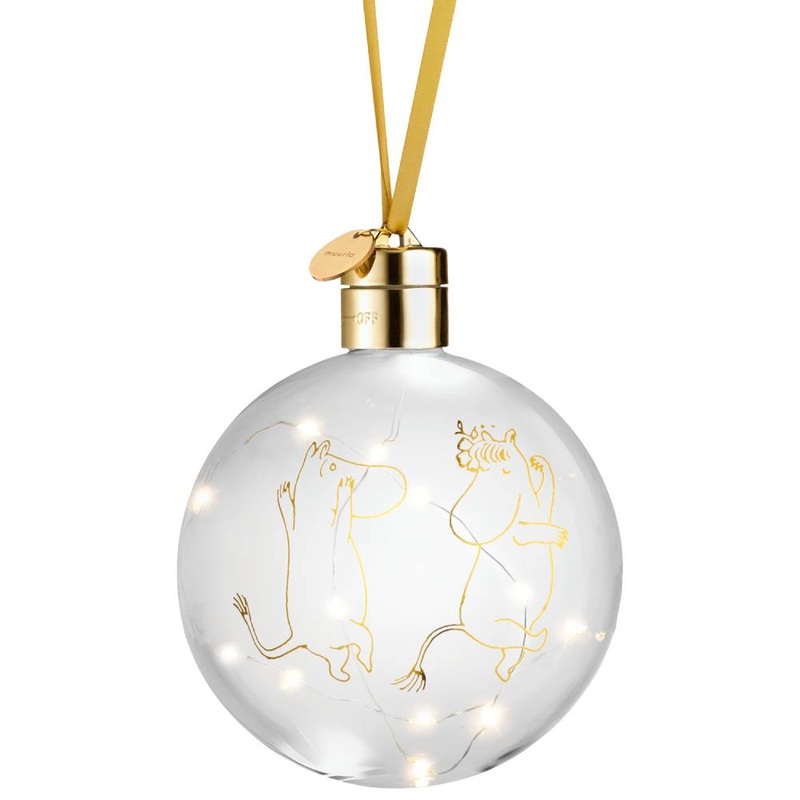 Moomin 80 Glass Bauble & LED Lights 11cm