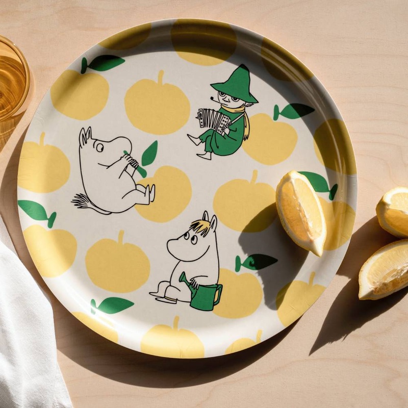 Moomin Joyfull Apples Tray 35cm Yellow