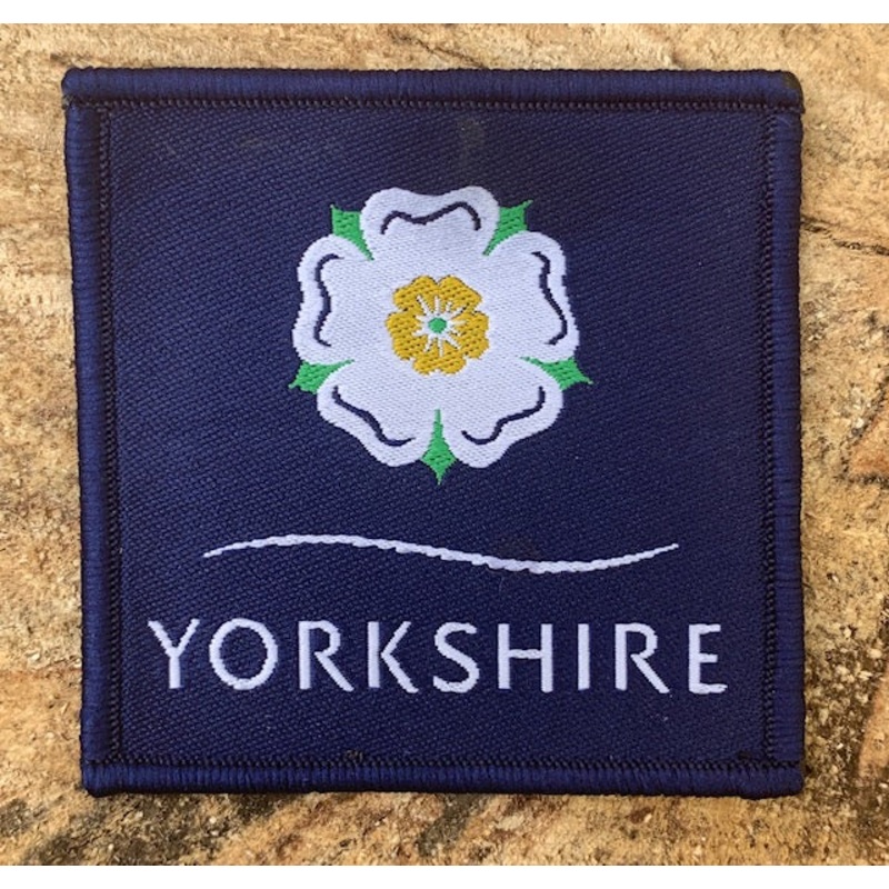 Square Woven Yorkshire Rose Badge
