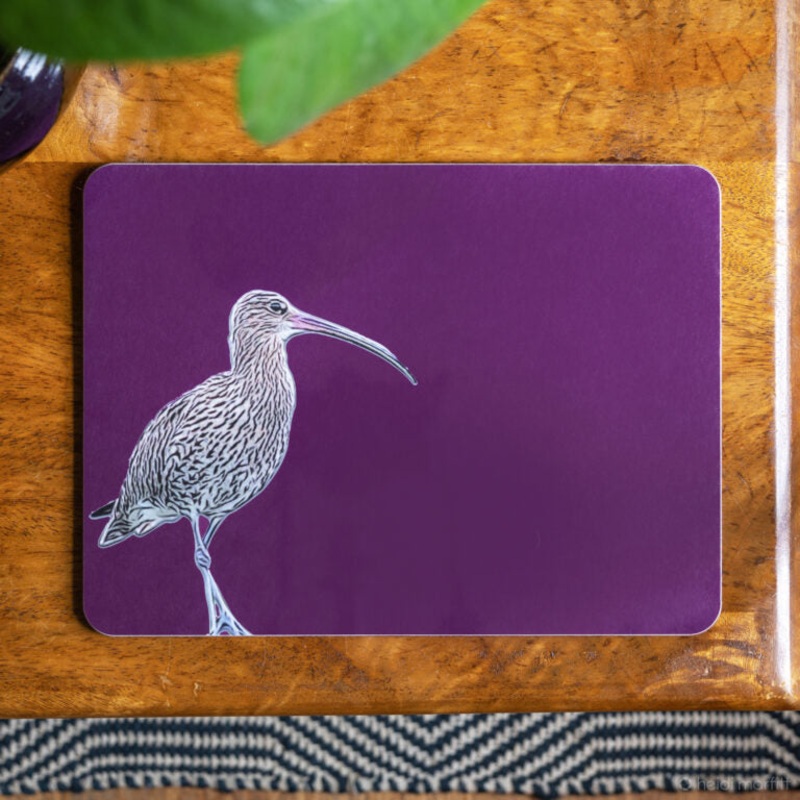 Curlew Table Mat|Aubergine|Grey|Marmalade