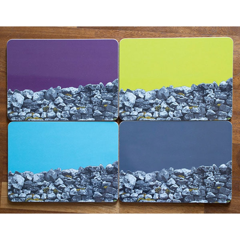 Drystone Wall Table Mat|Aubergine|Grey|Lime|Sky Blue