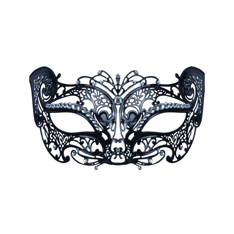 Filigree Cat Mask With Stone (Metal) EM136