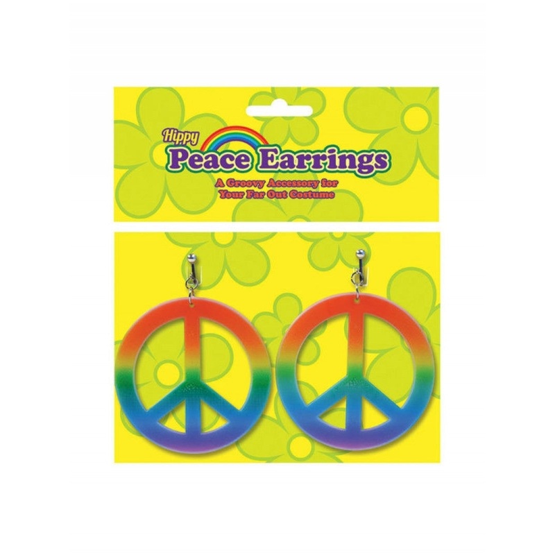 Rainbow Hippy Peace Earrings