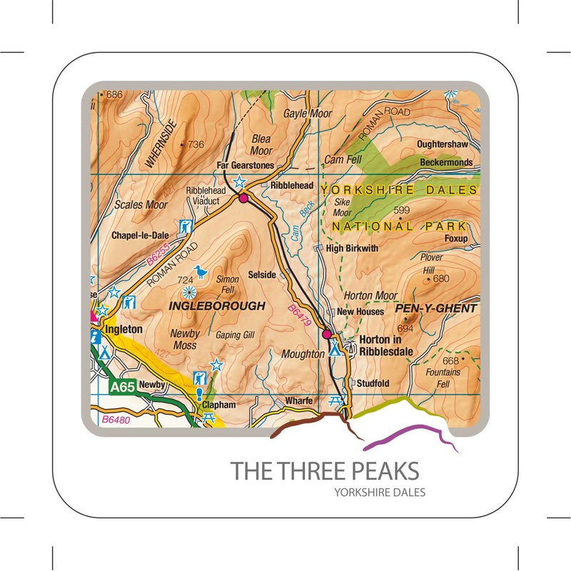 Three Peaks Ordnance Survey Coaster – NEW!