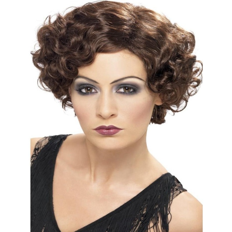 20’s flirty flapper wig brown
