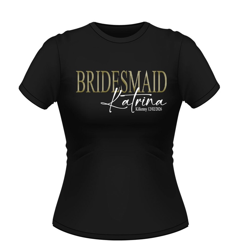 Personalised BRIDESMAID Tshirt with Name
