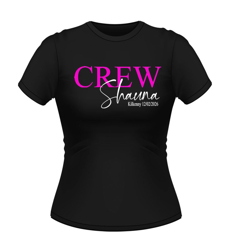 Personalised CREW Hen Party Tshirt with Name