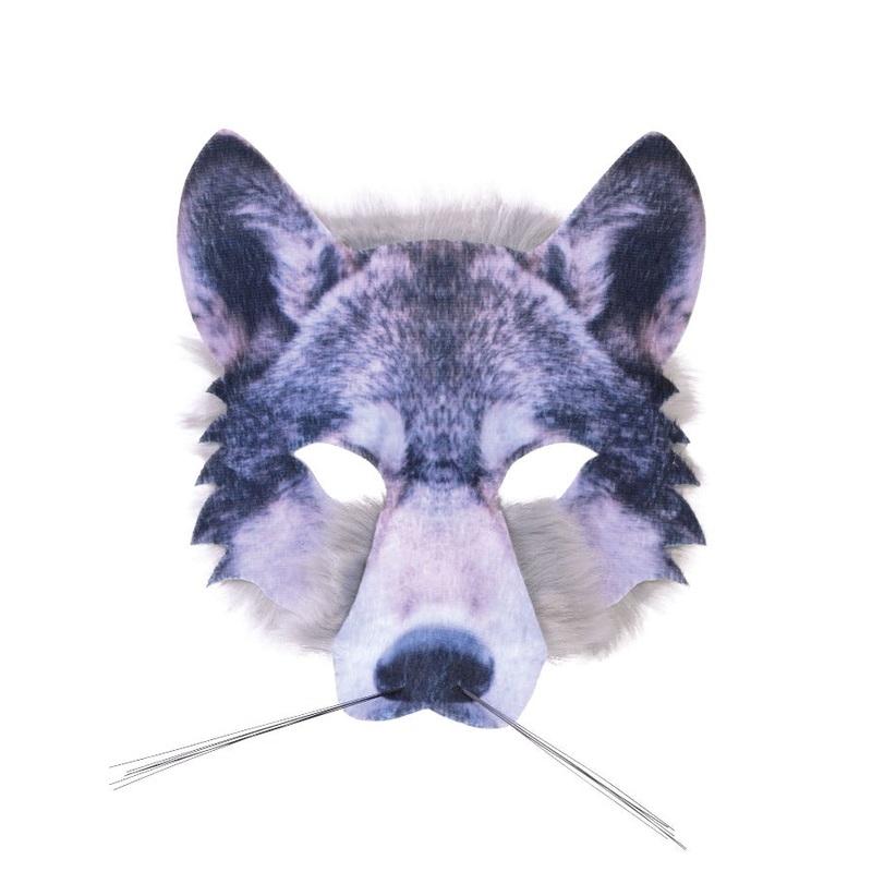 Wolf Face Realistic Fur Mask