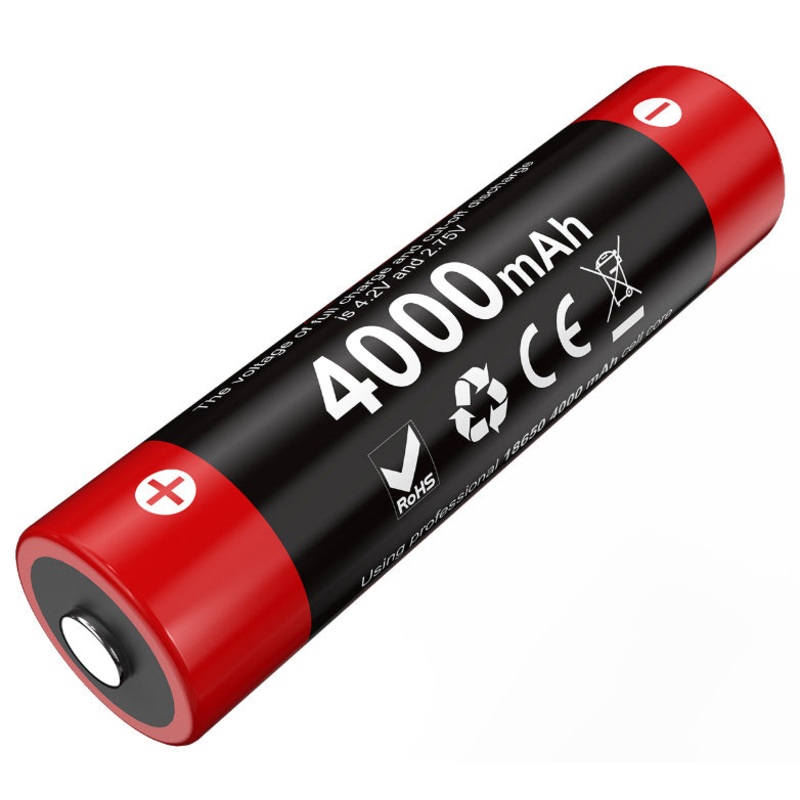 KLARUS 18650 LITHIUM BATTERY 18GT-40 – 4000 mAh (3.6V, 14.4Wh, 10A DISCHARGE)