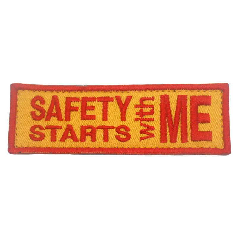 SAFETY STARTS WITH ME PATCH – ORANGE WITH RED TEXT