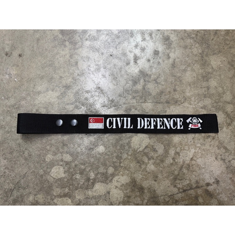 SCDF CIVIL DEFENCE LUGGAGE TAG CUSTOMIZATION WITH SINGAPORE FLAG