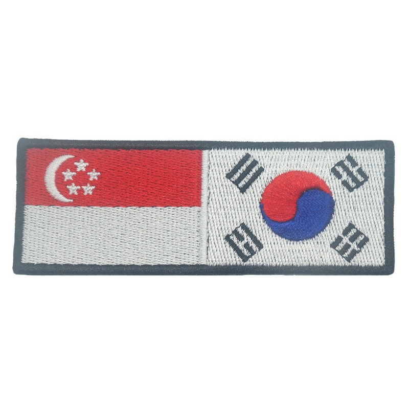 SINGAPORE KOREAN FLAG EMBROIDERY PATCH