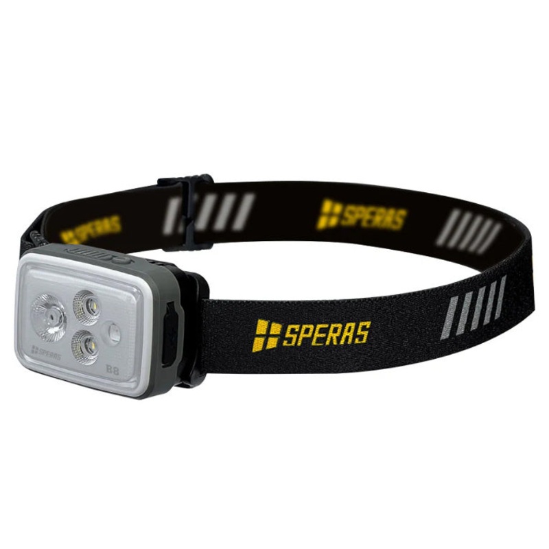 SPERAS B8 INNOVATIVE USB-C CHARGING HEADLAMP 700 LUMENS, 1 X  1800mAh LI-LON BATTERY INCLUDED (WHITE)