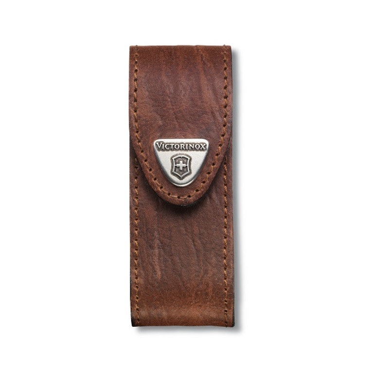 VICTORINOX LEATHER BELT POUCH, SMALL- SUITABLE FOR 91MM KNIVES (BROWN)