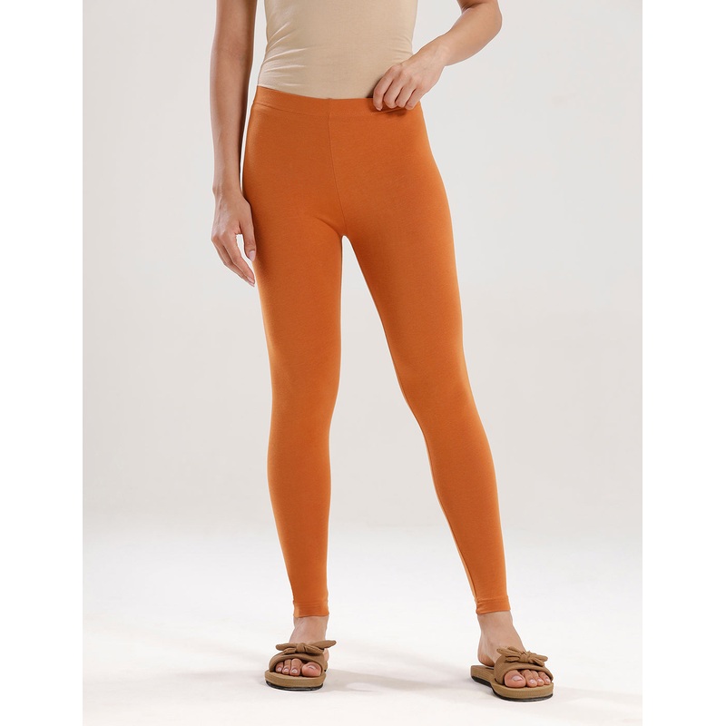 Ankle Length Leggings Cotton-Light Rust