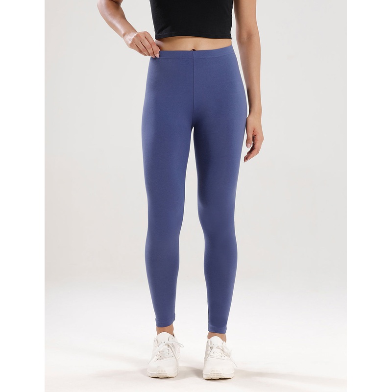 Ankle Length Leggings Cotton-True Indigo