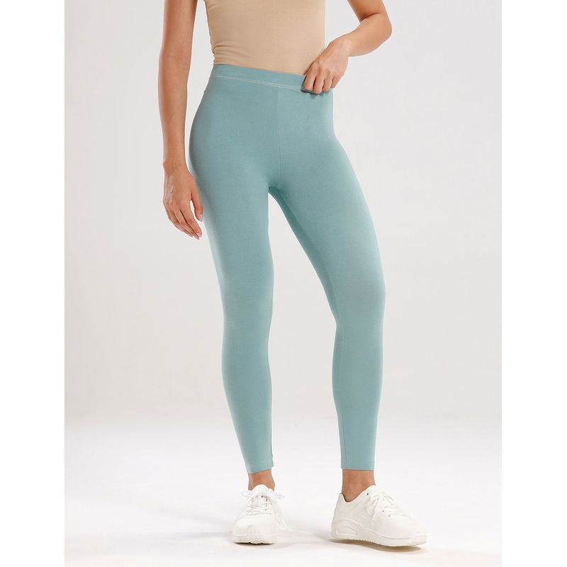 Ankle Length Leggings Viscose-Aqua Green