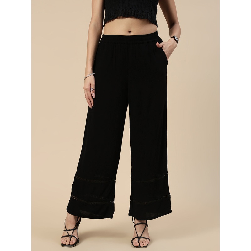 Casual Palazzo-Black|S|M|L|XL|XXL|Black|LWBRPZSOF20169002