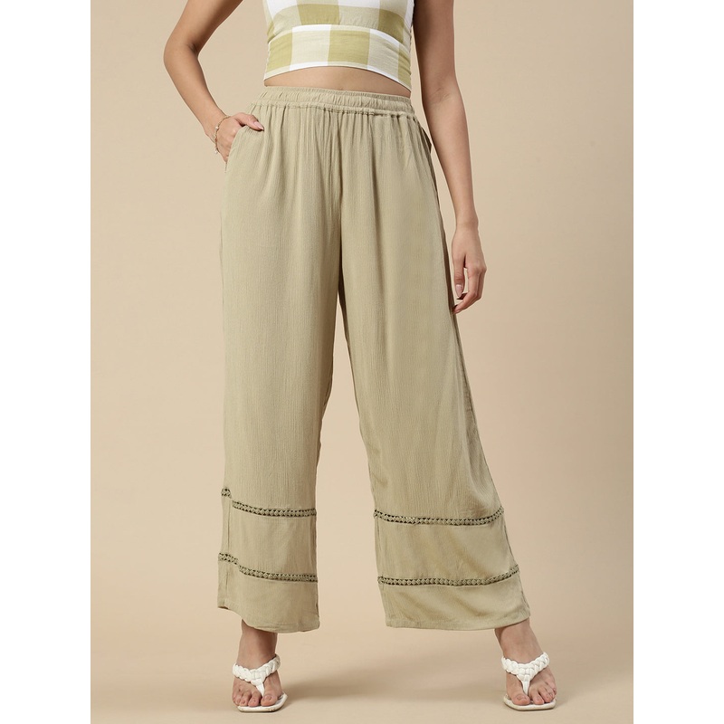Casual Palazzo-Golden Beige|S|M|L|XL|XXL|Golden Beige|LWBRPZSOF20169082