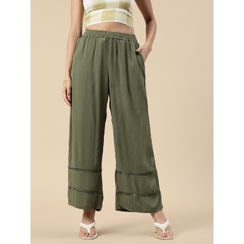 Casual Palazzo-Olive|S|M|L|XL|XXL|Olive|LWBRPZSOF20169368