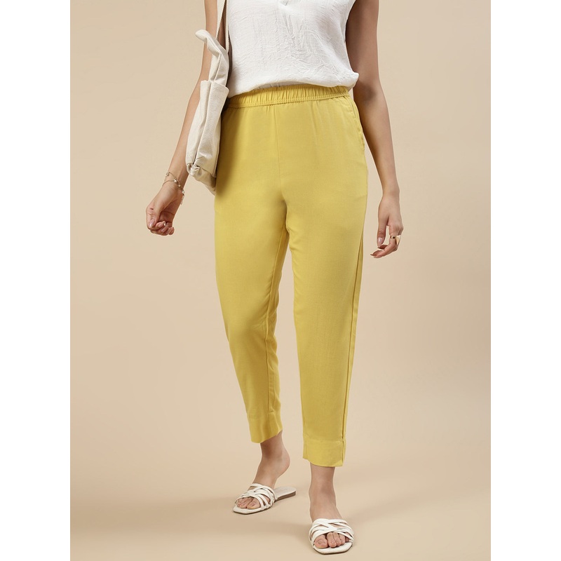 Casual Straight Pant-Light Mustard