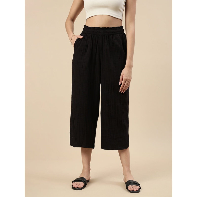 Crop Palazzo-Black|S|M|L|XL|XXL|Black|LWBCPSOF20111002