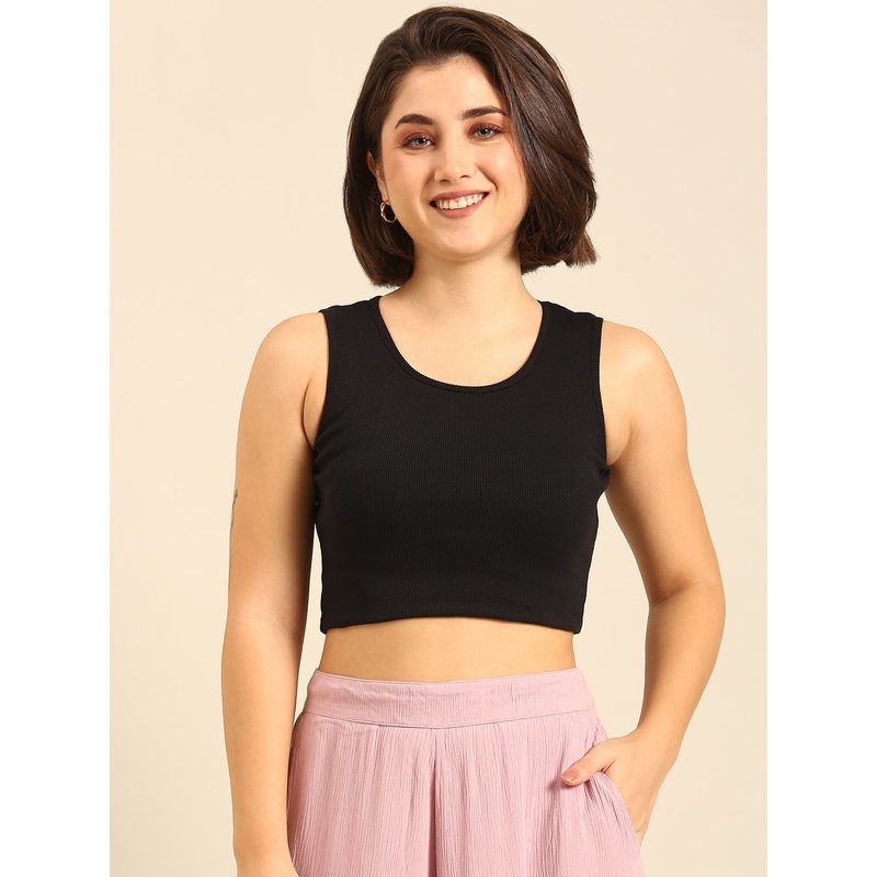 Crop Top-Black|S|M|L|XL|XXL|Black|LKTCTSOF19044002