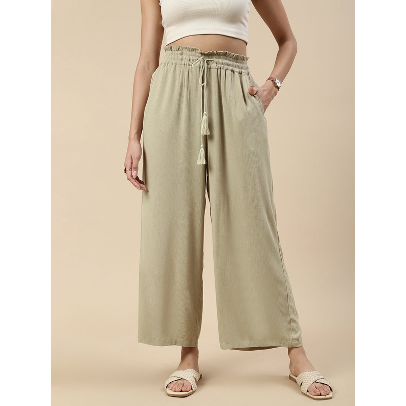 Flared Palazzo-Golden Beige|S|M|L|XL|XXL|Golden Beige|LWBPZSOF20176082