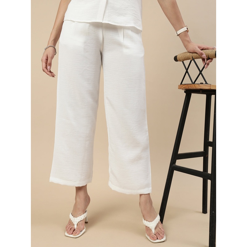 Narrow Palazzo-White|S|M|L|XL|White|LWBNPZSOF20248011