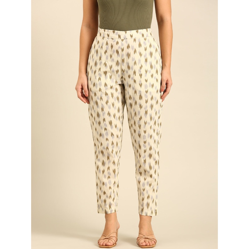 Printed Cigarette Pants-Offwhite