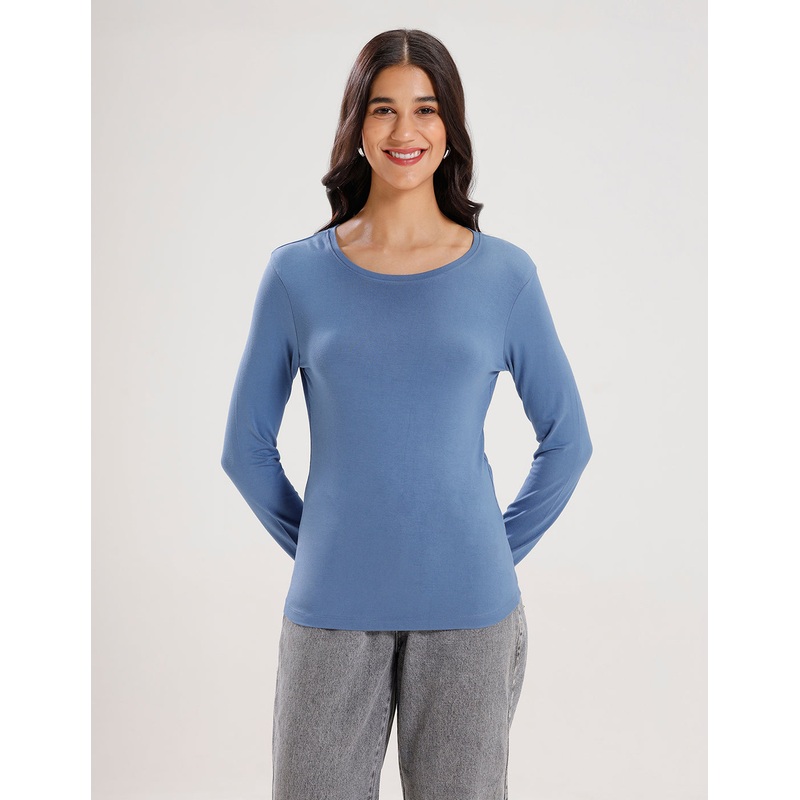 T-Shirt Long Sleeve-Airforce Blue